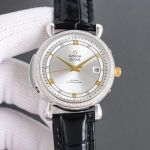 Omega De Ville 28S86 Movement 42mm Sapphire Crystal Glass Italian Leather Strap Watch